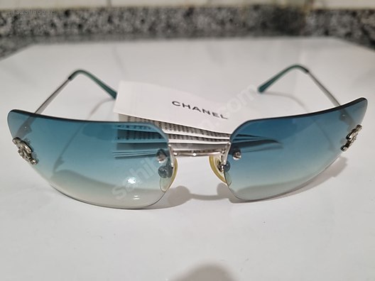 CHANEL 4017-D KRİSTAL CC LOGOLU ÇERÇEVESİZ GÜNEŞ GÖZLÜĞÜ TURKUAZ