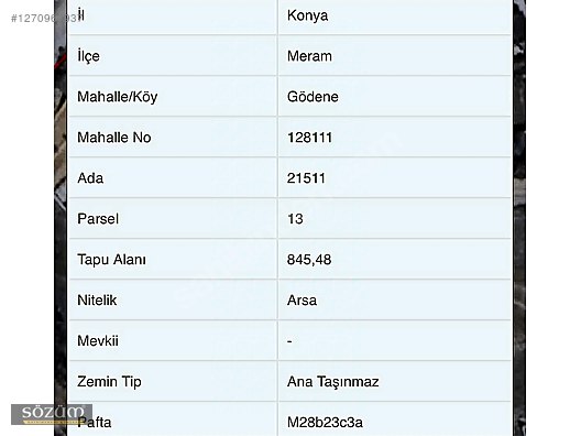 MERAM GÖDENE DE SATILIK ARSA #1270967937