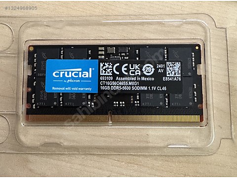 Crucial 16GB DDR5-5600 SODIMM sahibinden.comda - 1324968905