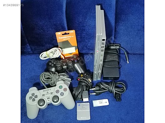 Sony PlayStation 2 Satin Silver - Sony Ps2 full Set sahibinden