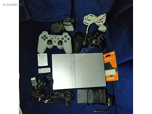 Sony PlayStation 2 Satin Silver - Sony Ps2 full Set sahibinden