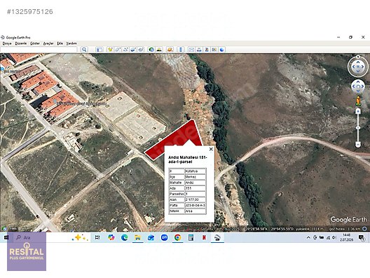 KÜTAHYA ANDIZ 2177 M2 TOPLU KONUT İMARLI SATILIK ARSA