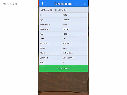 Rahva'da satılık 650m2 arsa #1277976596