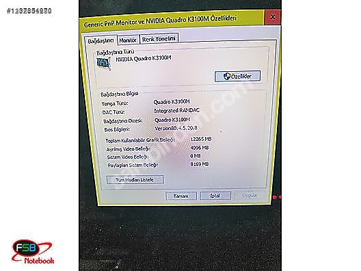 Toshiba Qosmio X870 NVIDIA Quadro K3100M 4 GB GDDR5 Ekran Kartı
