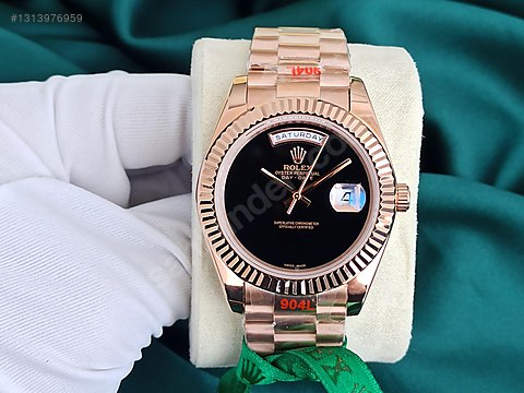 Rolex / ROLEX DAY-DATE ONYX DIAL ROSE 40mm KUTU TAM SET on