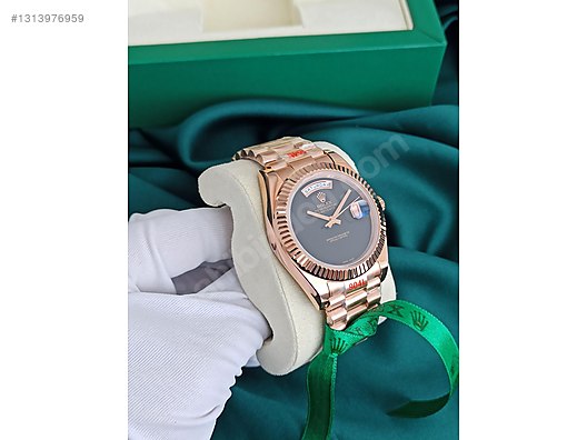 Rolex / ROLEX DAY-DATE ONYX DIAL ROSE 40mm KUTU TAM SET on