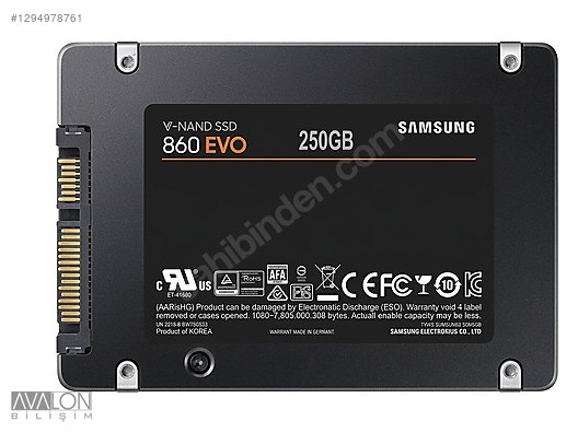 250GB Samsung 860 EVO SATA3 SSD sahibinden.comda - 1294978761