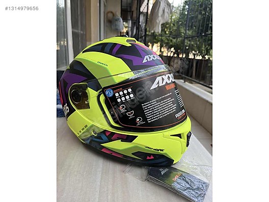 Axxis Draken S Jolly C3 Mat Fluor Yellow Fullface Motosikletkask