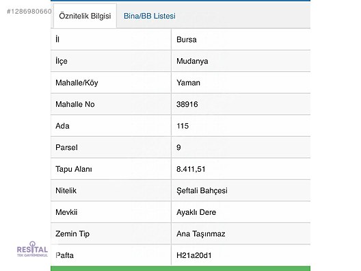 MUDANYA YAMANKÖY SATILIK TARLA 8.400 m² SULAMA HATTI MEVCUT