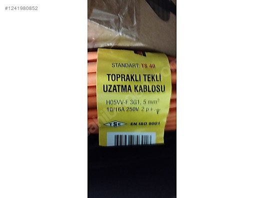 SATILIK ATOM KABLO 50 MT 5mm2 10/16A 250V TOPRAKLI TEKLİ UZATMA - Kablo ve Yapı Malzemeleri sahibinden.com'da