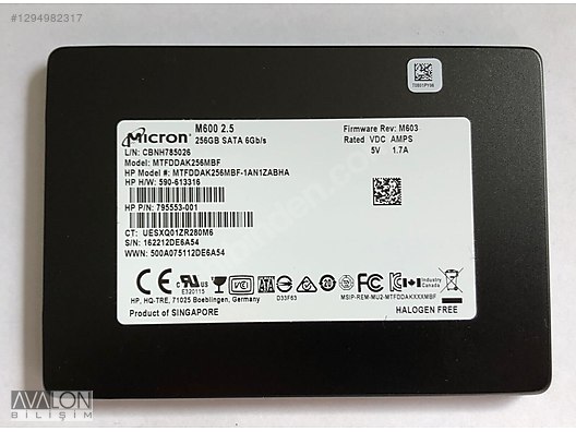 256GB Micron M600 2.5 SATA3 SSD sahibinden.comda - 1294982317