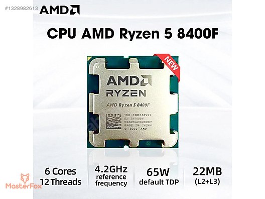 AMD RYZEN 5 8400F 4.2 GHZ 16 MB AM5 TRAY 65W NOVGA İŞLEMCI