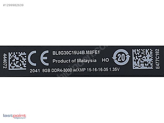Crucial Ballistix 8 GB (1x8) 3200 MHz BL2K8G32C16U4B DDR4 RAM