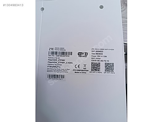 Zte Zxhn H3600 5Ghz 802.11ax Home Gatawey Fiber Wan Modem/RouteR