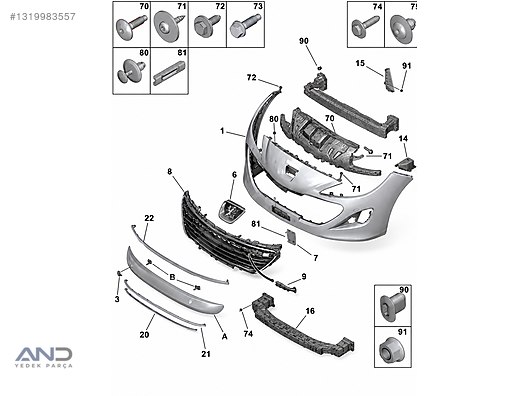Peugeot Rcz Ön Tampon İç İskelet PSA Orijinal 7416.V1 - İlan ve