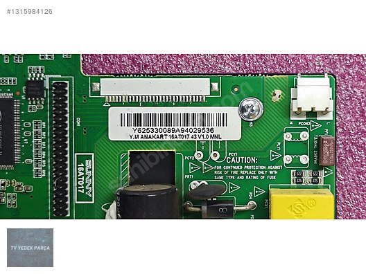 AXEN AX043DLD16AT017 MAIN BOARD, ANAKART, 16AT017 - TV Yedek