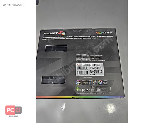 GSKILL 96GB (2X48GB) Trident Z5 RGB Siyah DDR5 6800Mhz CL34 XMP