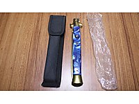 İTALYAN ÇAKI ALTIN RENKLİ VE SAPI MAVİ RENKLİ 32 CM ZÜMRÜT RENK