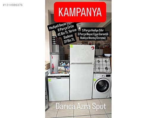 Azra Spot - Kampanya 8 Parça Ürün Beyaz Eşya Seti Buzdolabı