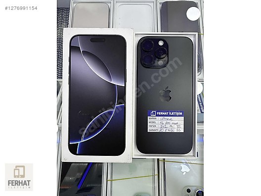 Resim Apple iPhone 16 Pro Max İkinci El TR | 512 GB | Siyah İkinci El IPHONE 16 PRO MAX 512GB PİL92-20 EYLÜL 2026- GARANTİLİ KUTULU