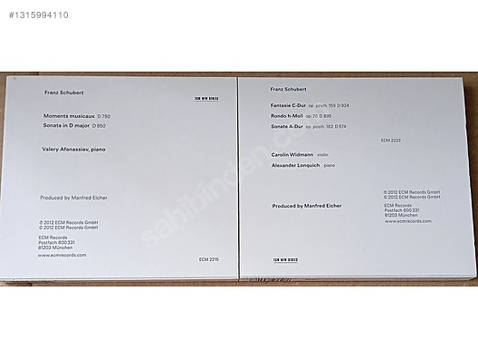 Schubert - ECM New Series 2 CD albüm birlikte - Müzik CD leri