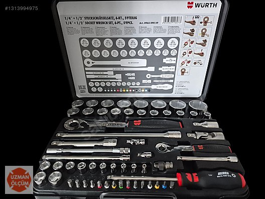 Lokma & Cırcır / YÜKSEK KALİTELİ WÜRTH ZEBRA 59 PARÇA 1/4 + 1/2