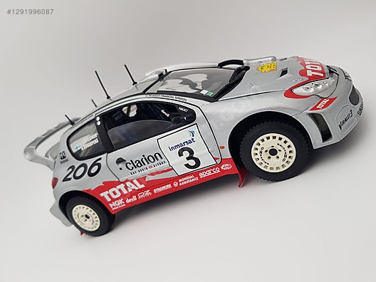 İNDİRİM*** 1/18 die-cast Peugeot 206 WRC Safari Rally #3 2002 on