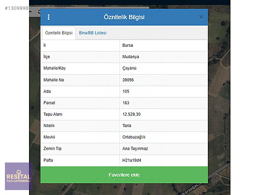 MUDANYA ÇAYÖNÜNDE YOLA CEPHE YATIRIMLIK TARLA 12.529 m²