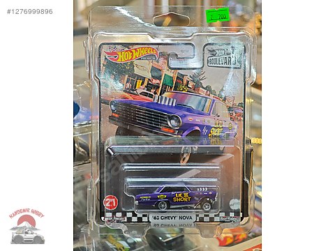 Hot Wheels 1/64 - Chevrolet Nova 1963 Violette - Série Boulevard #21 - Modèle Gassers - Neuf