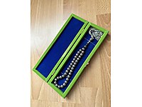 TAMAMI EL İŞÇİLİĞİ GÜMÜŞ ÇAKIM KEHRİBAR TESBİH (ÖZEL KUTUSUNDA)